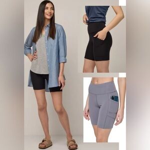 Bike Shorts Two Shorts Black & Gray With Pockets 10” Active Running Shorts M